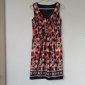 Jessica V Neck O-Ring Lined Dress 6 Brown Coral